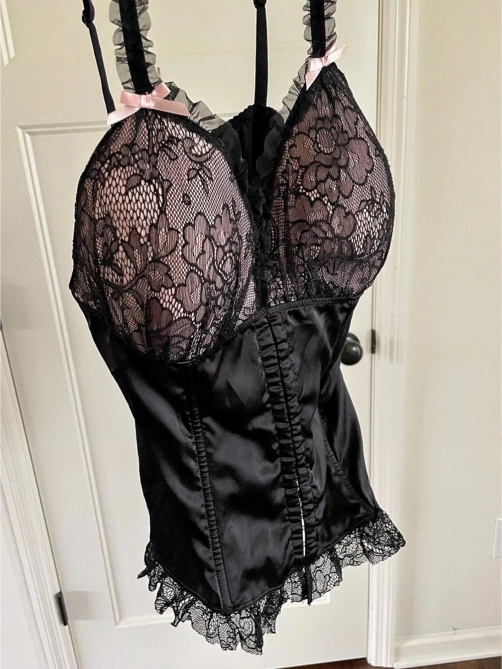 Victoria's Secret Sexy Little Things Lace Corset Black Floral 36C